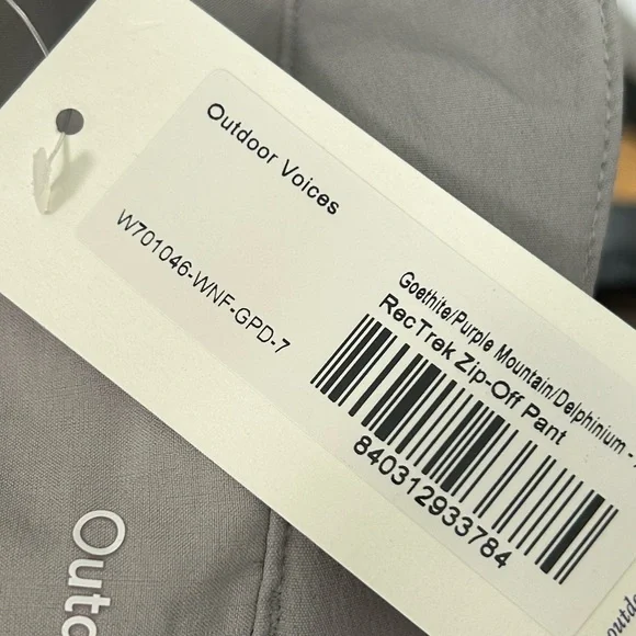Outdoor voices rektrek zip off pants blue‎ grey medium hiking women’s - Picture 7 of 9